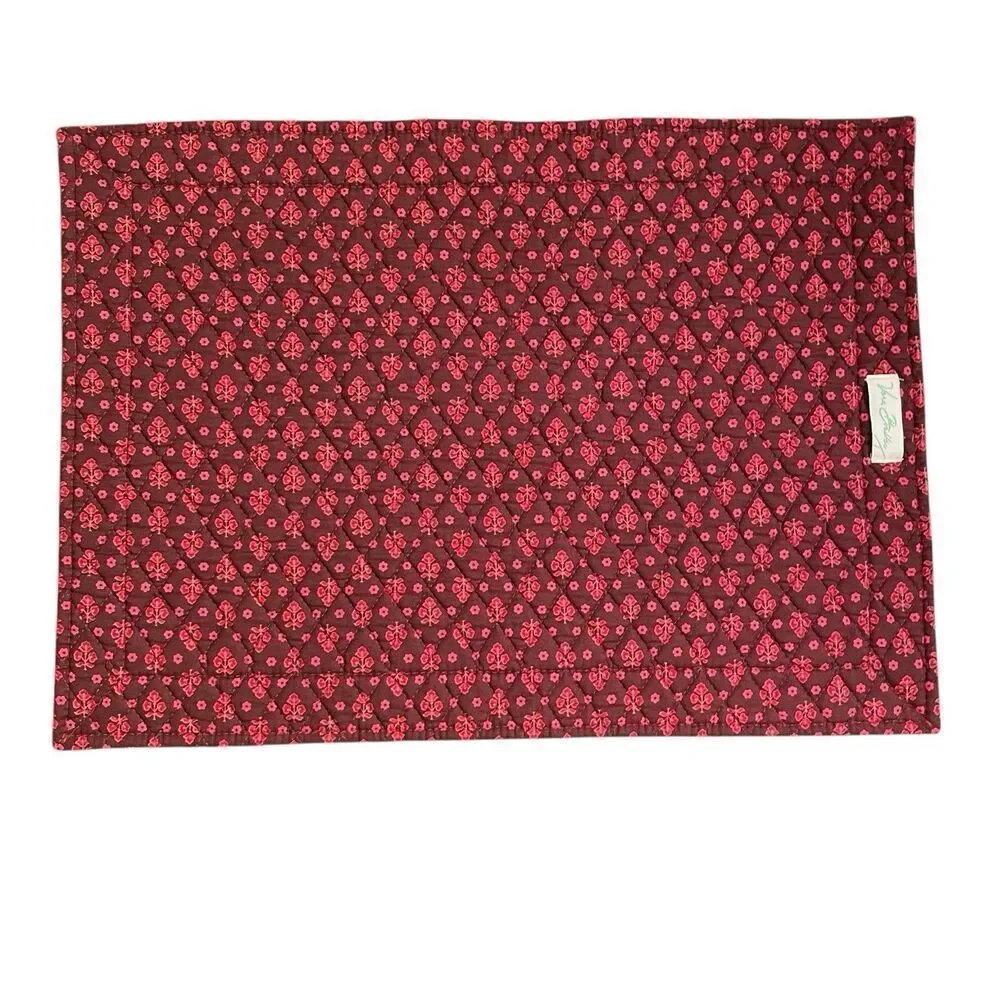 Vera Bradley Mesa Red Set 6 Quilted Placemats and 9 Napkins Paisley Print